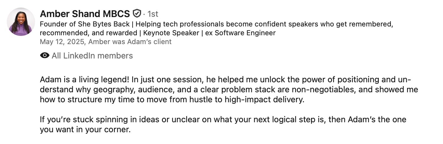 LinkedIn recommendation