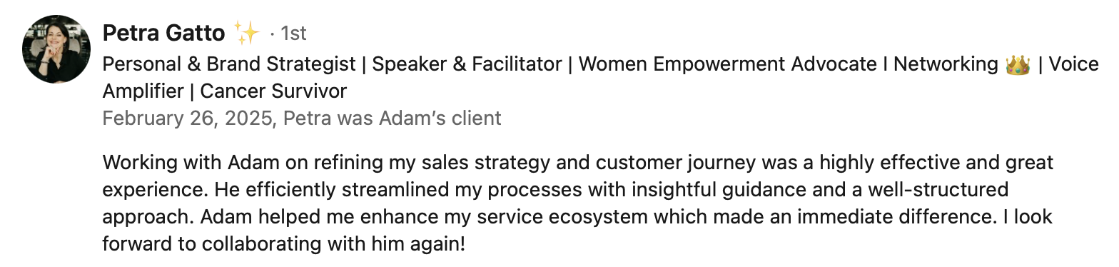 LinkedIn recommendation