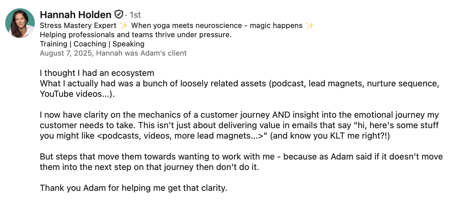 LinkedIn recommendation