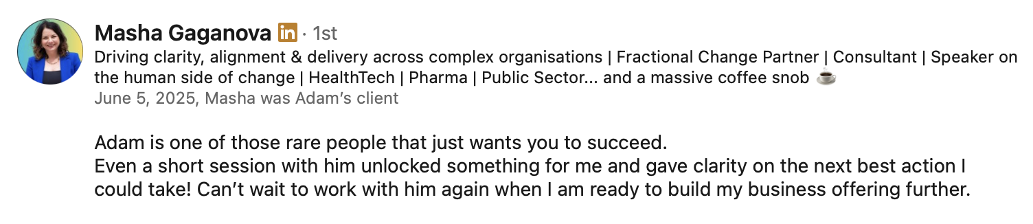 LinkedIn recommendation