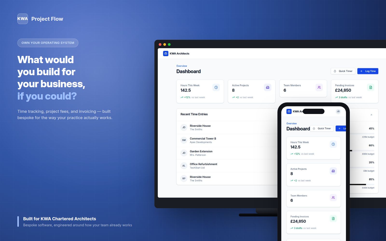 KWA Architects - Project Flow dashboard